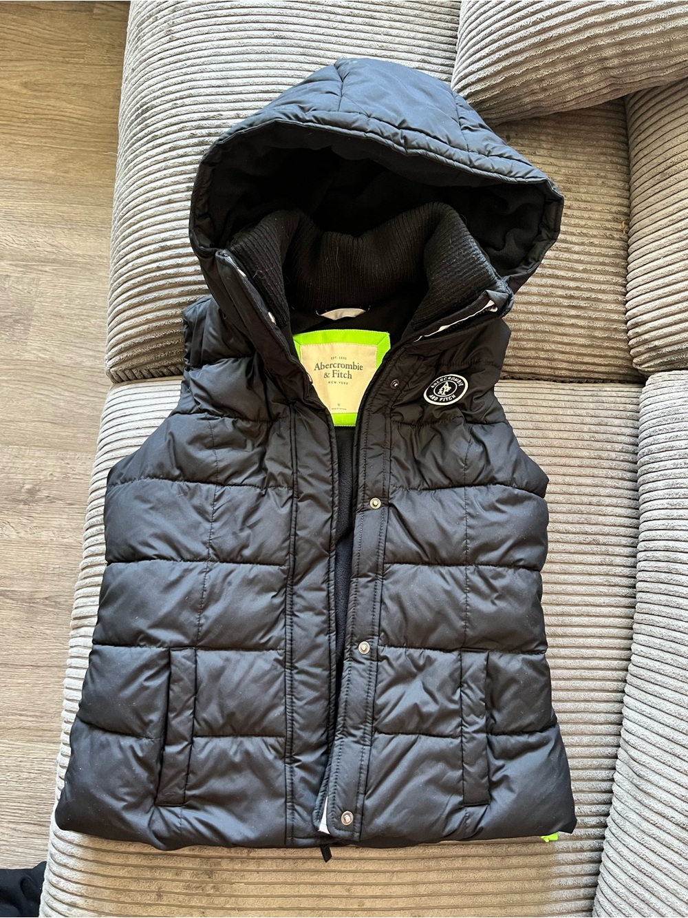 Abercrombie & Fitch Quilted Puffer Vest Fleece Zip/Button Up M